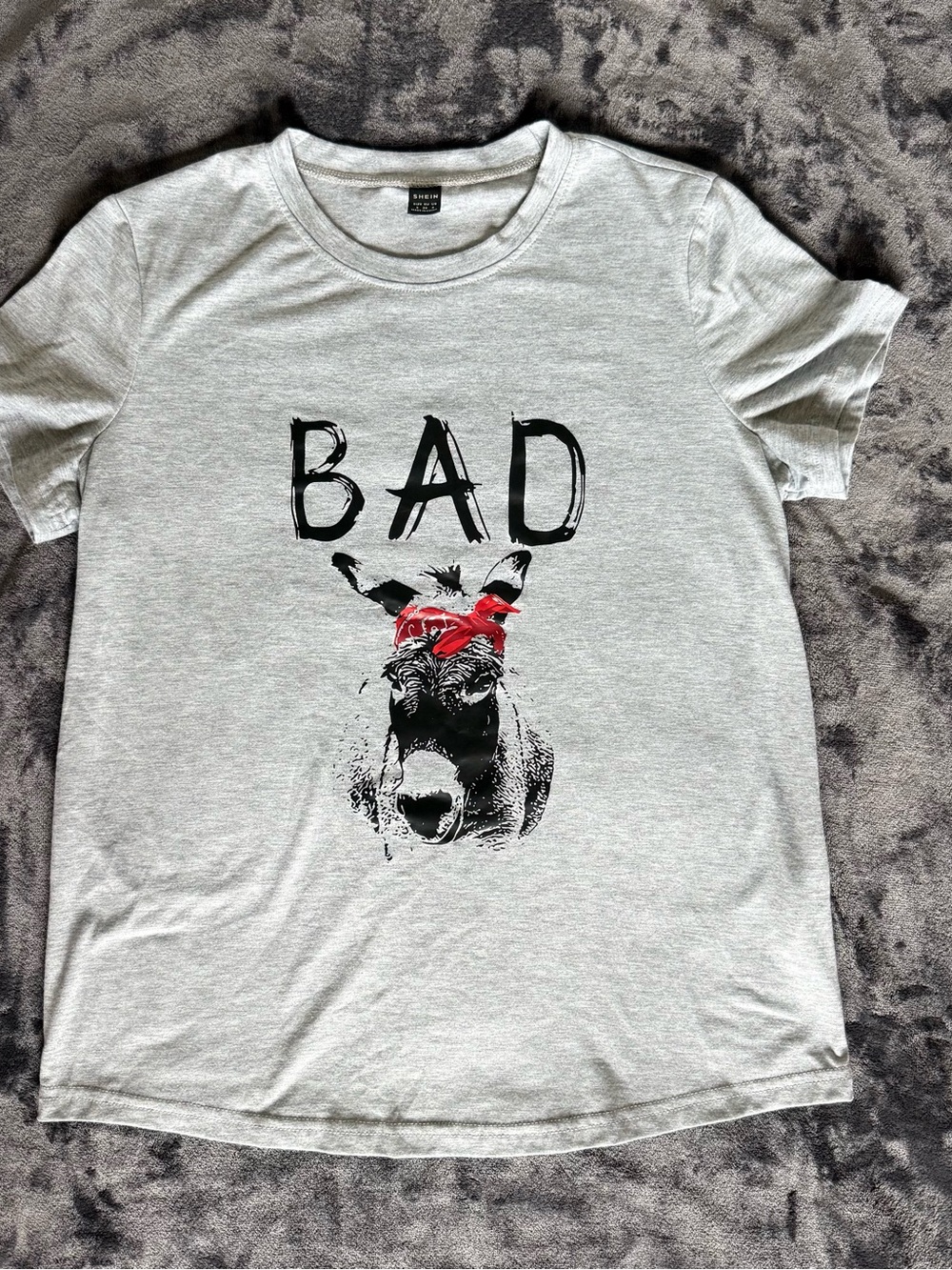 Women's Light Gray 'BAD' Graphic Tee